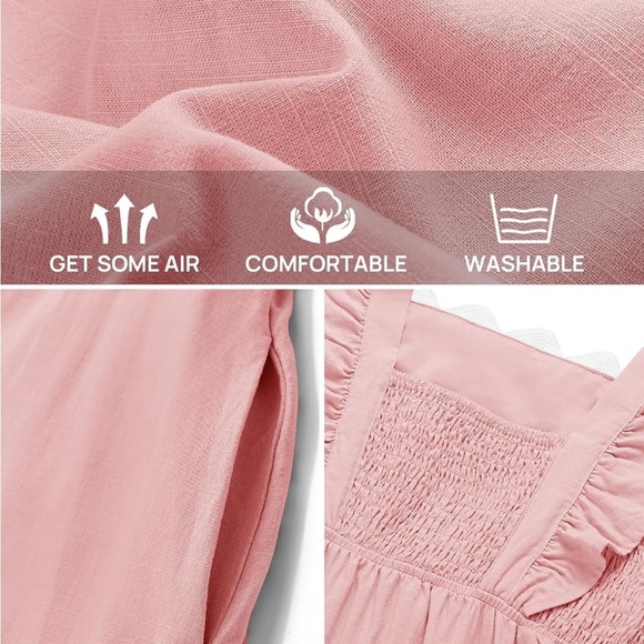 ZESICA SPAGHETTI STRAPS SLEEVELESS BACKLESS SMOCKED LACE MIDI DRESS NWT - Picture 3 of 6